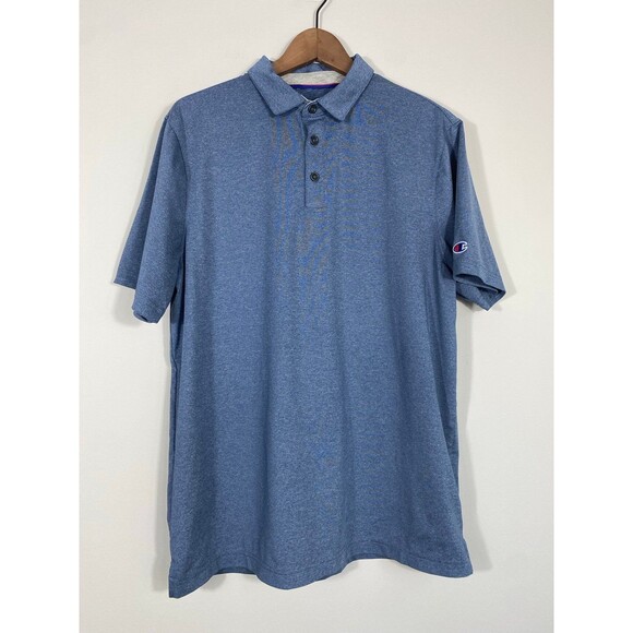 Champion Performance Blue Heather Golf Polo Shirt Size Large - Picture 1 of 6